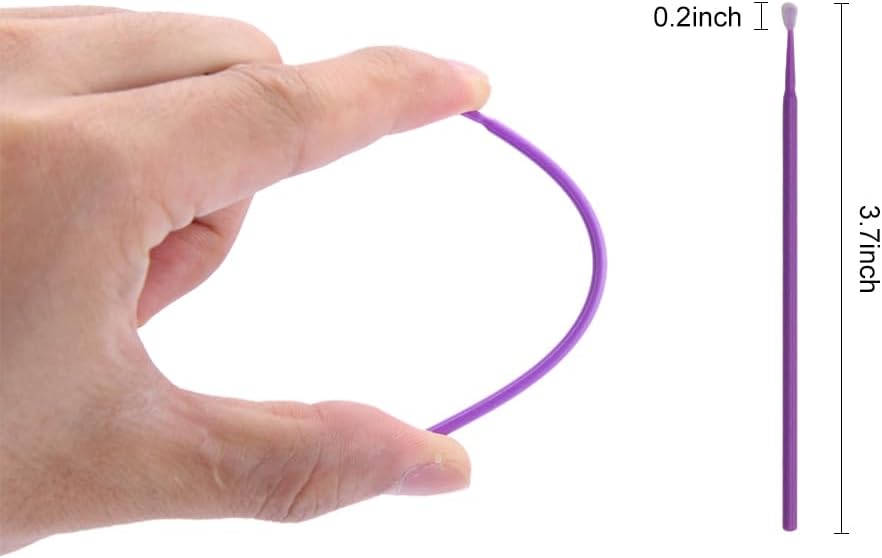 400PCS Disposable Micro Swabs for Eyelash Extension, Micro Cotton Swabs, Micro Applicators Eyelash Swabs for Makeup Application (Purple)