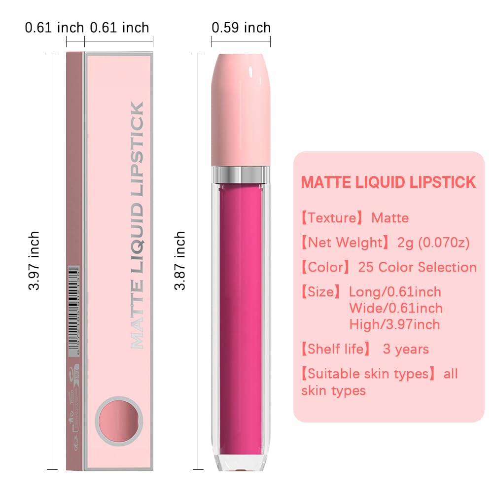 BINGBRUSH Super Matte Longwear No-Budge Stay On Smudge Proof Liquid Lipstick Long Lasting Makeup for Women,Highly Pigmented Color and Instant Shine, Cheeky