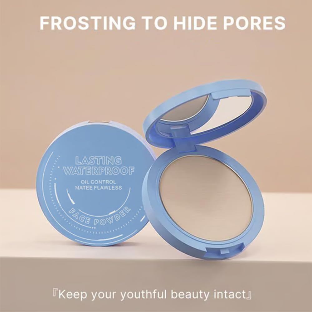 Beauty Powder Cake For Makeup Hold, Face Powder Waterproof Sets Makeup, Matte Perfection Pressed Powder, Long Wearing, Oil & Shine Control for All Skin Tones (#1, 1)