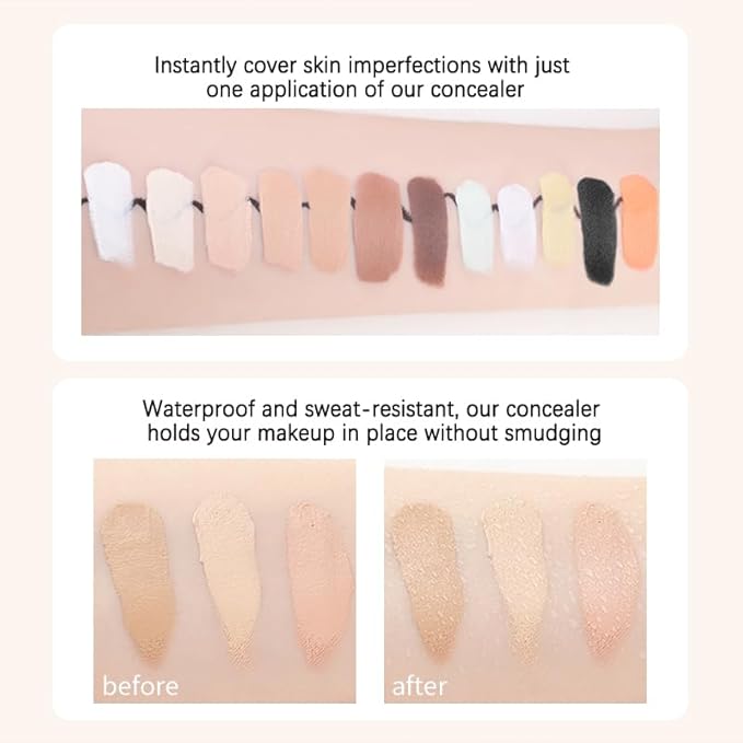 Mallofusa Single Color Face Makeup Concealer Foundation Palette Moisturizing 0.49oz (Black)