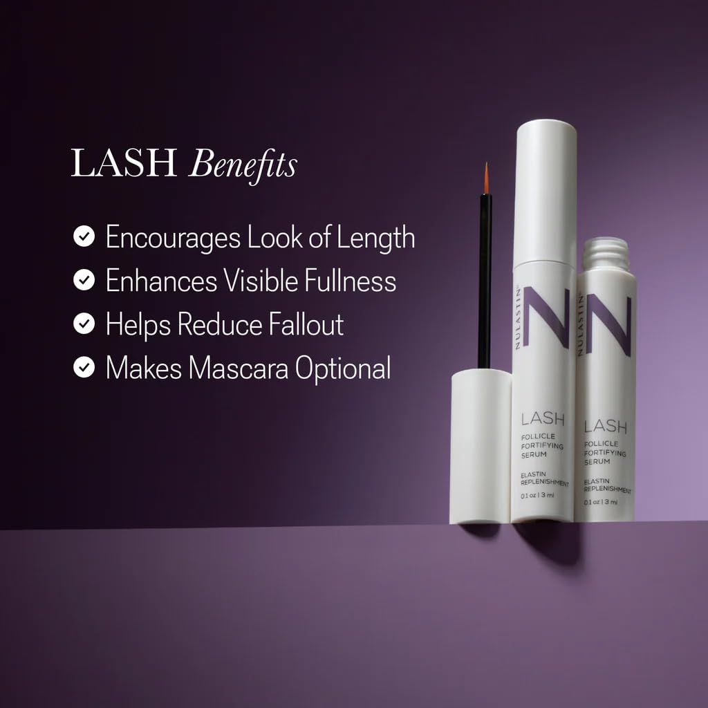 NULASTIN Follicle Fortifying Lash Serum - Clinically Tested Eyelash Enhancing Serum - Nourishes & Repairs to Promote Longer-Looking Lashes - Enriched with Hair-Strengthening Ingredients (2 Count)
