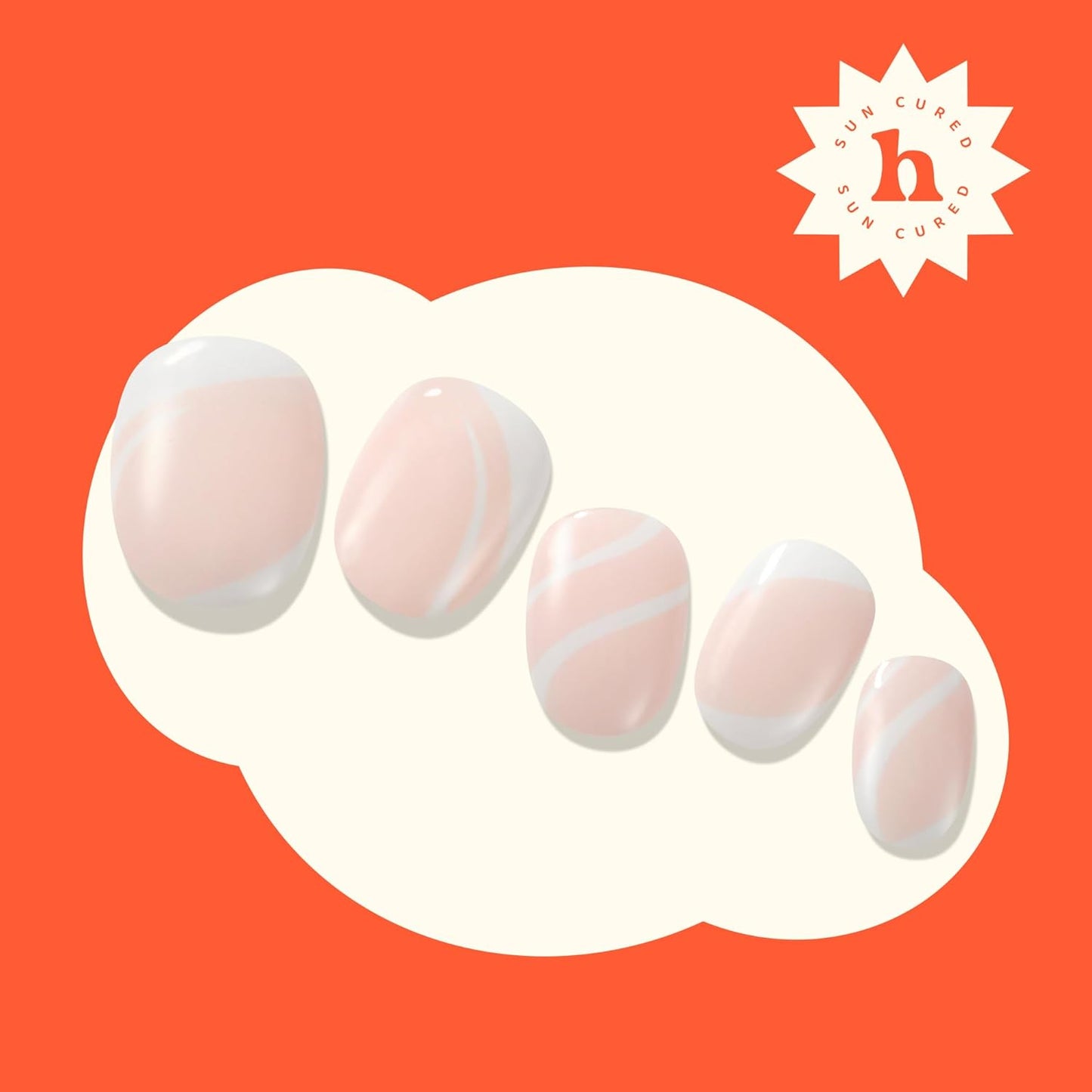 Semi Cured Gel Nail Strips | No LED Lamp Needed | French, Pink, Spring | Easy Apply & Remove, Salon Quality | Includes 28 Strips, 1 Prep Pads, Nail File & Wooden Stick - Hey, It's Glam Night