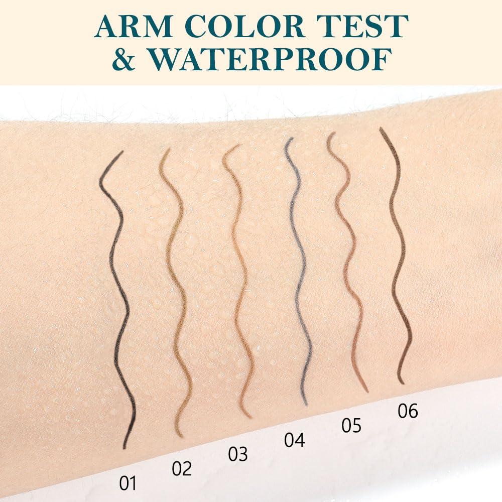 5 Pcs Waterproof Professional Makeup Micro Brow Pencil, Light Coffee Brow Kit with Eyebrow Brush, Ultra-Fine Mechanical Pencil, Eyebrow Pencils for Women(C02#Light Coffee, 5Pcs)