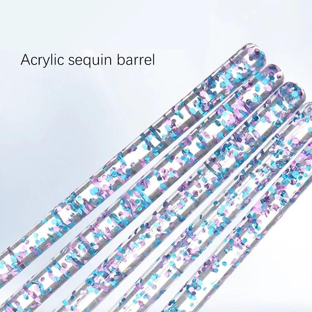 5pcs Nail Art Brushes Set, Nail Art Design Pen Painting Tools with Nail Extension Gel Brush, Nail Polish Brush, Builder Nail Gel Brush, Nail Dotting Pen Salon at Home Diy Manicure (Blue)