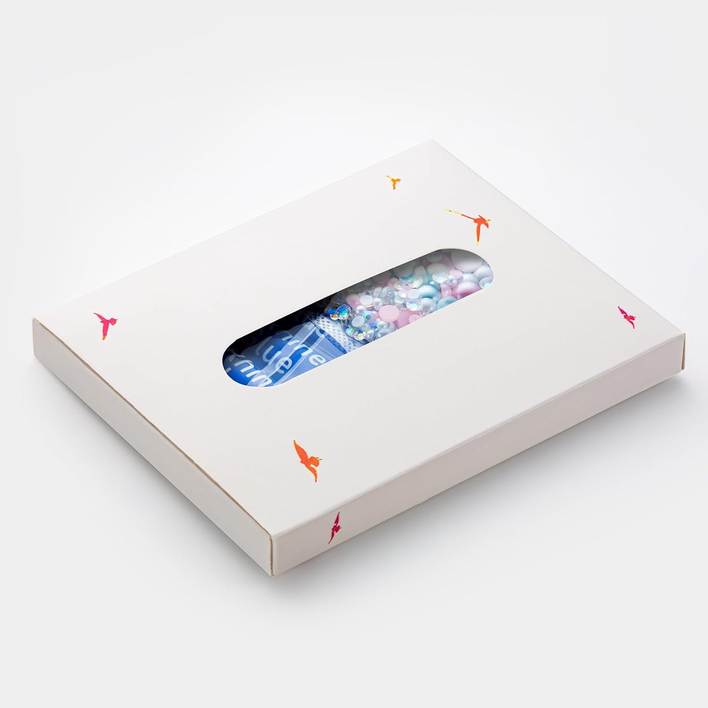 60g Cyan White Flat Back Pearls Rhinestones for Crafts Mixed Size 3mm-10mm AB Color Round Half Pearls Flatback Pearl Beads and Resin Rhinestones Set for Face Art with Glue