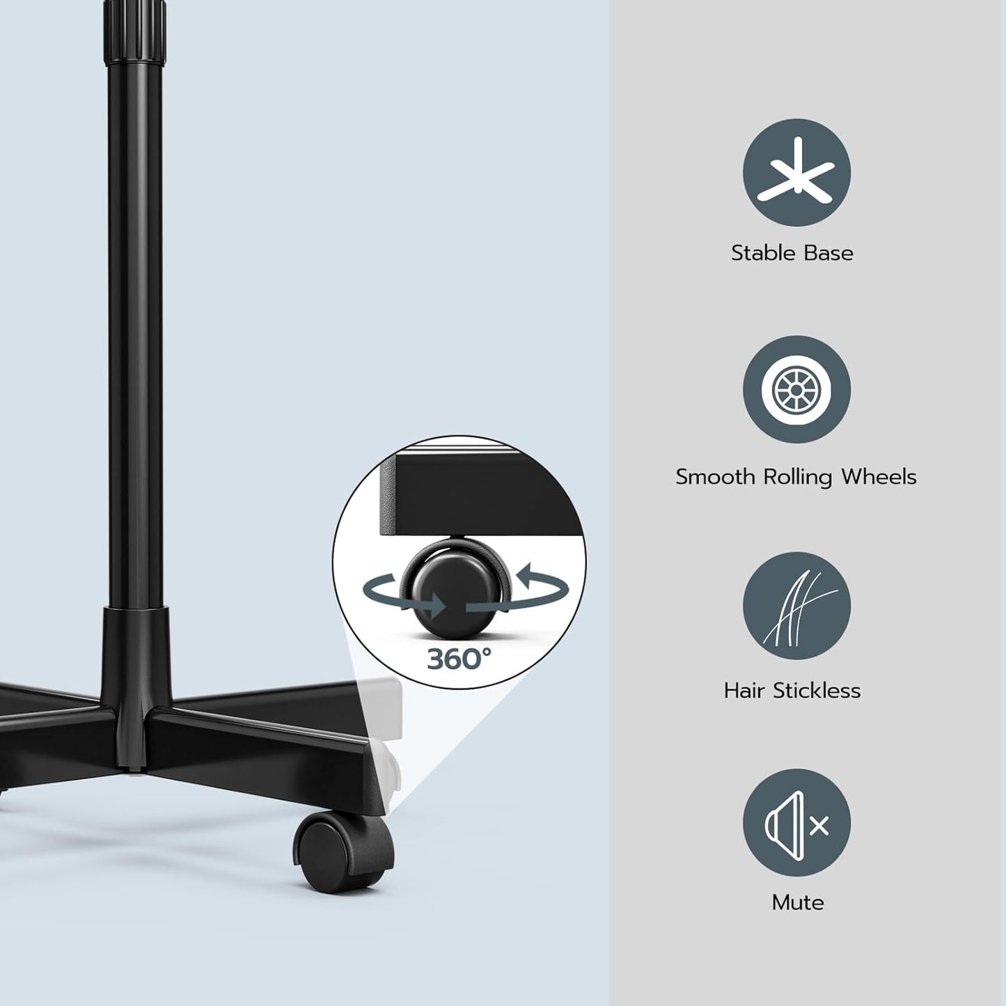 Paddie Professional 3 in 1 Facial Steamer on Wheels for Esthetician, Hot & Cold Mist, 5X LED Magnifying Lamp, Black