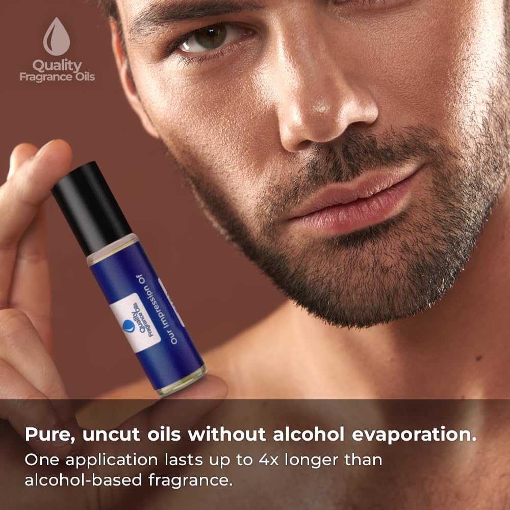 Quality Fragrance Oils' Cool Water for Men Impression #174 | Long-Lasting Perfume Oil, Alcohol-Free, Strong Scent, 10ml Roll-On | Affordable Alternative to Designer Fragrances
