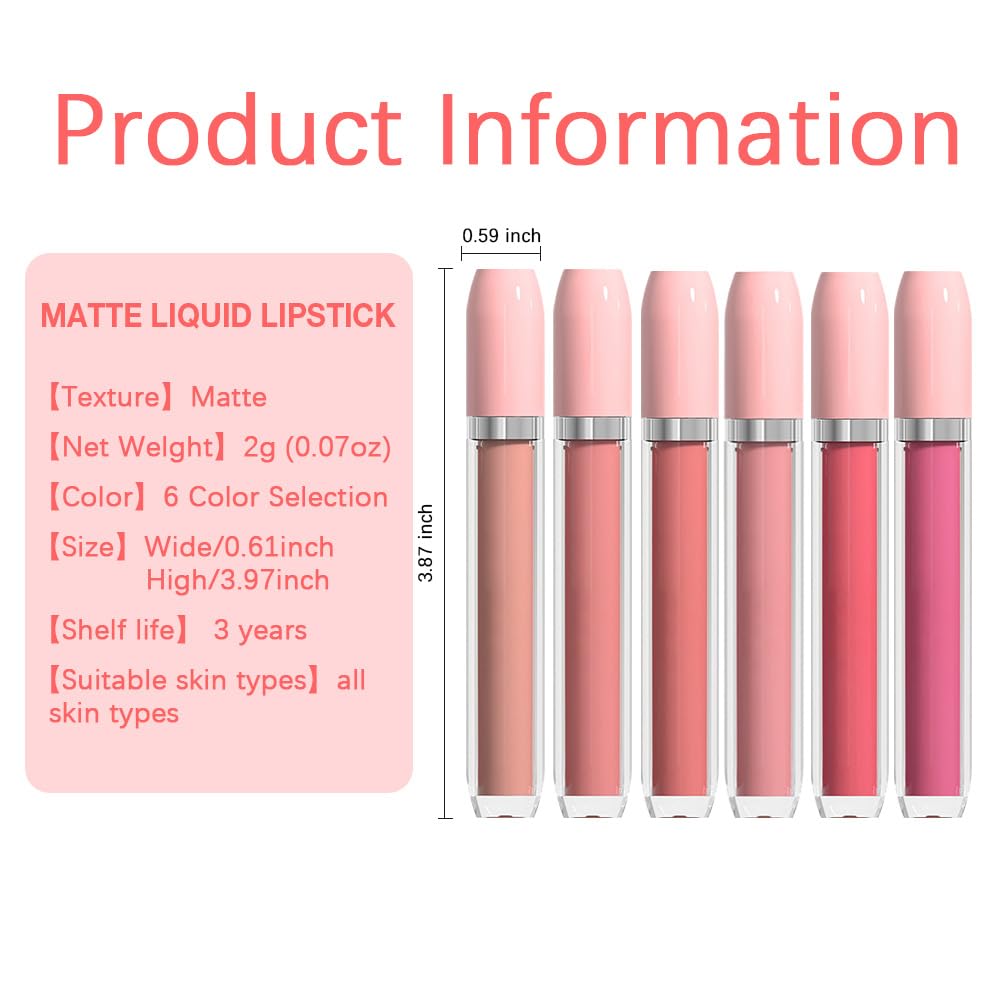 BINGBRUSH Super Matte Longwear No-Budge Stay On Smudge Proof Liquid Lipstick Long Lasting Makeup for Women,Highly Pigmented Color and Instant Shine, Cheeky, Soft Matte Lip Cream Lightweight Lipgloss