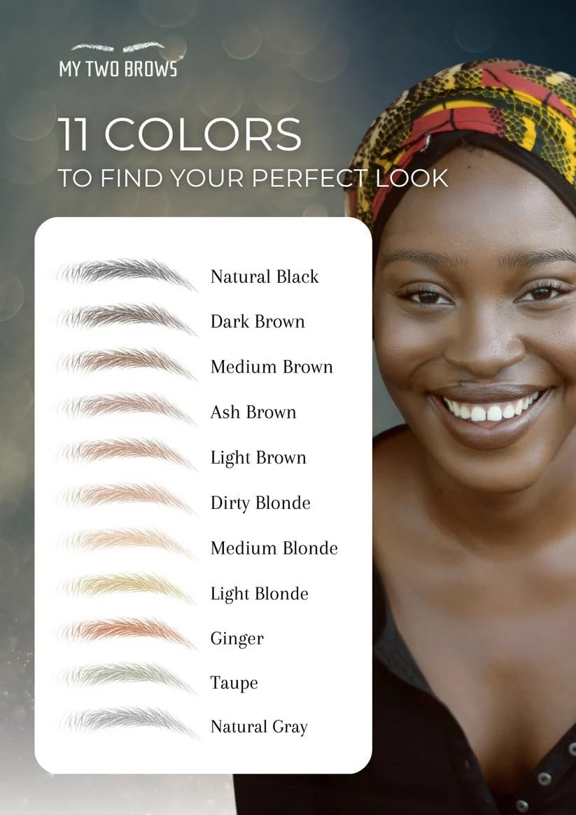 (10 pairs) Dark Brown Temporary Eyebrow Tattoo - Large Size - Waterproof & Smudgeproof - Everyday Brow Style Eyebrow Stickers - Sheet Lasts up to 30 Days - Won't Work on Existing Brows