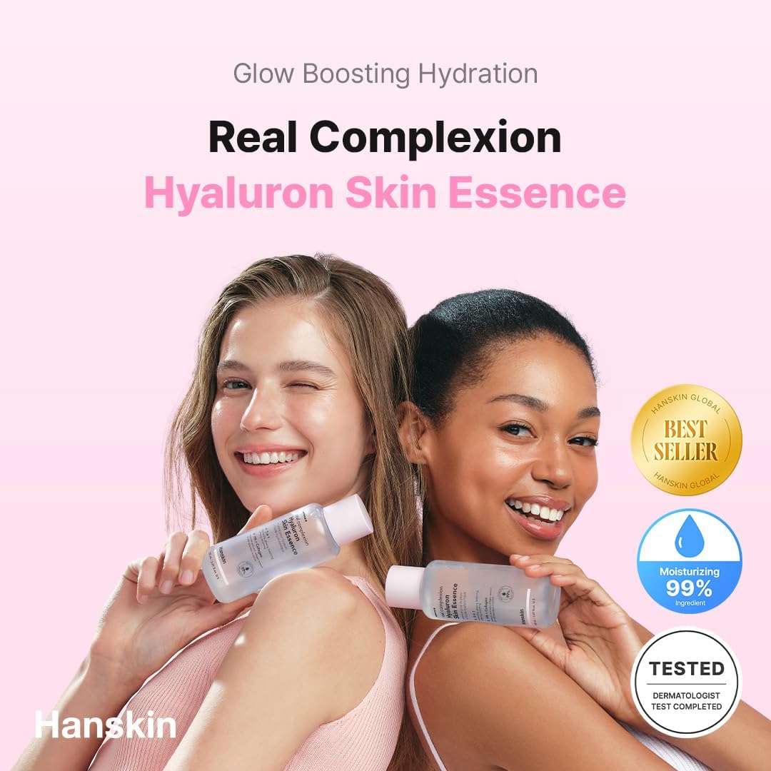 Hanskin Hyaluron Skin Essence Toner β Korean Hydrating Toner | Hyaluronic Acid & Collagen | Lightweight Moisturizing Astringent for Dry, Sensitive & Dull Skin | Daily K-Beauty Skincare (5.07 fl oz)