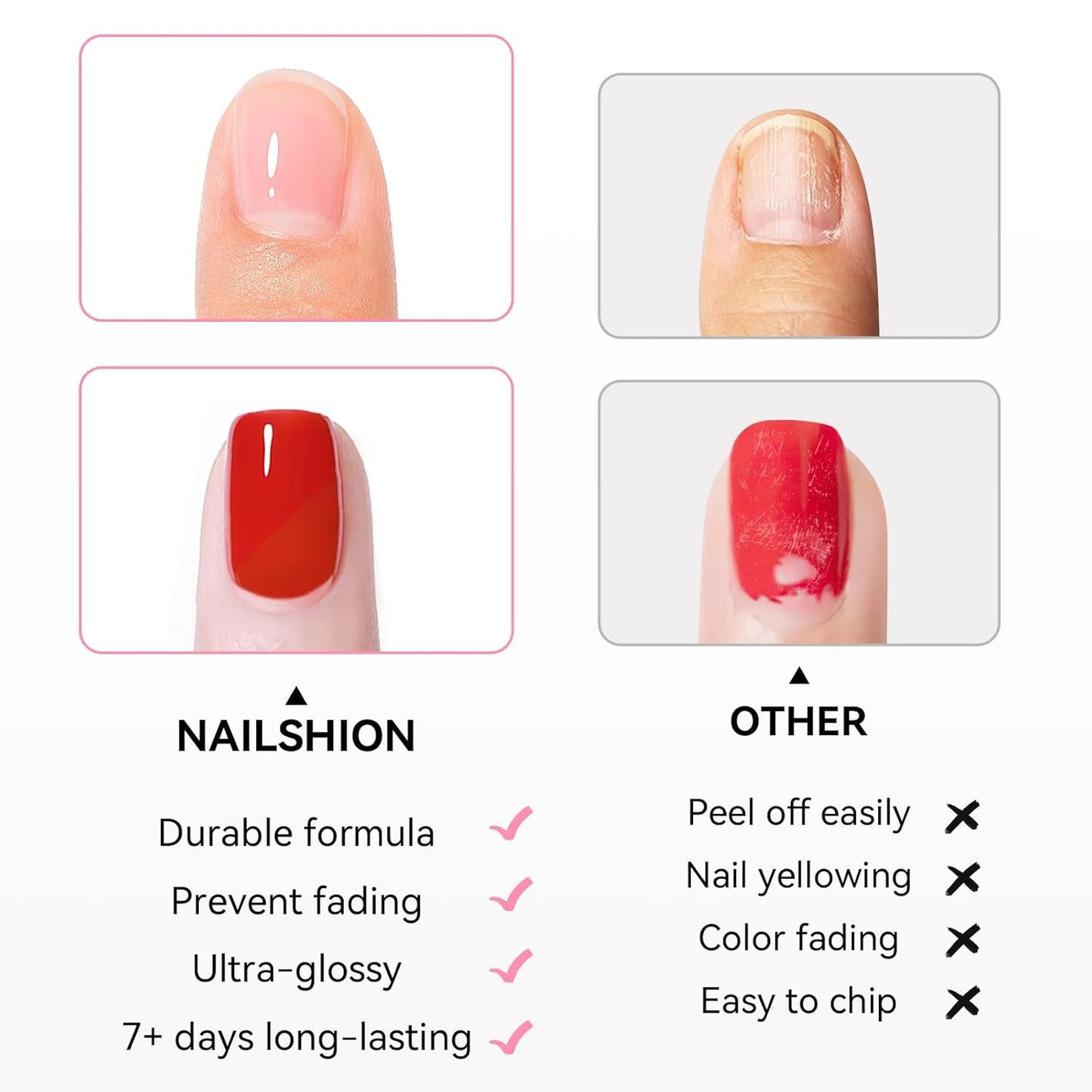 Base Top Coat, Nude Peach Ridge Filler Base Coat Clear Nail Polish, Enriched VE Calcium Strengthening, Quick Dry Non-Gel, No U V Light Needed, Long-lasting Nails Gift for Women