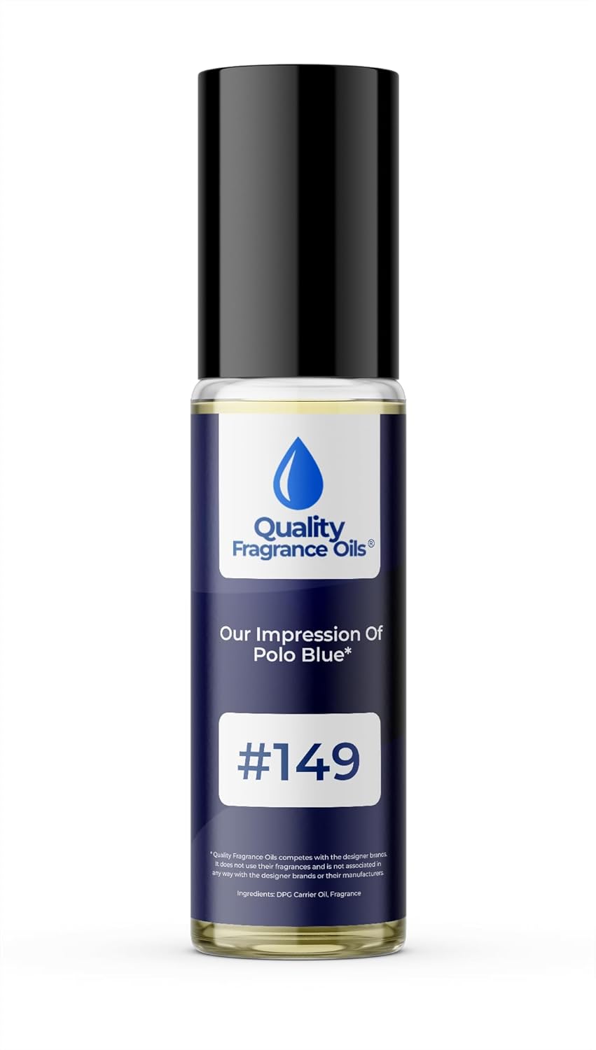 Quality Fragrance Oils' Polo Blue for Men Impression #149 | Long-Lasting Perfume Oil, Alcohol-Free, Strong Scent, 10ml Roll-On | Affordable Alternative to Designer Fragrances