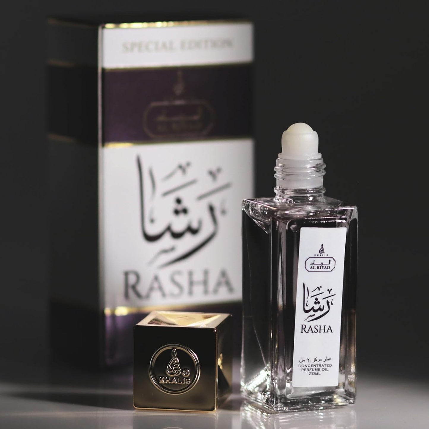 Maison d’Orient Rasha Woody Green Floral Perfume Oil Roll‑On 20 mL — Alcohol‑Free, Vegan, Long‑Lasting Attar for Women, Travel‑Size Arabian Perfume Oil, Fresh Elegant Everyday Scent