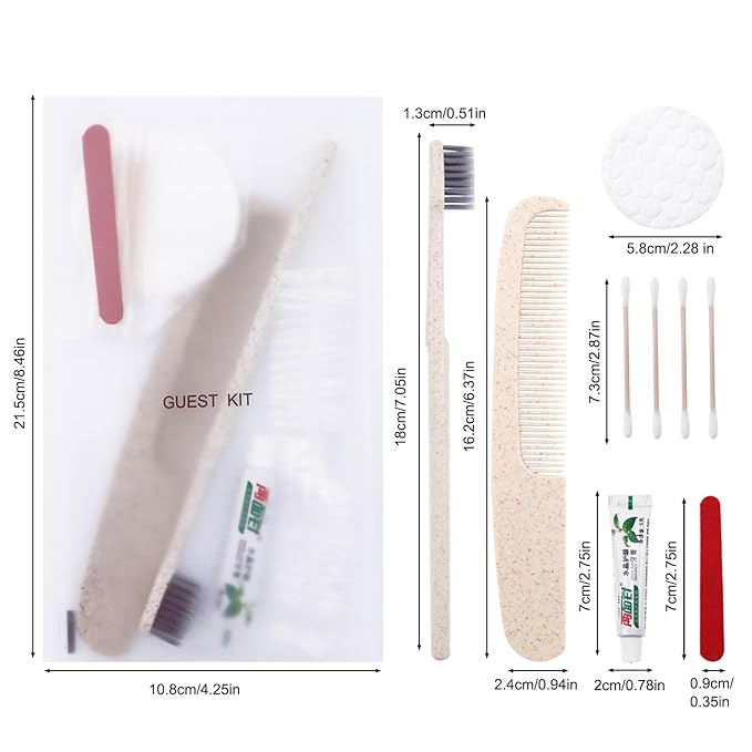 Hygiene Kit, Hygiene Kit Bulk, Travel Hygiene Kit With Toothbrush, Toothpaste, Care Package, Comb, Shower Cap, Individually Packed, Suitable For Hotel, Home, Camping, Travel (30-PACK)