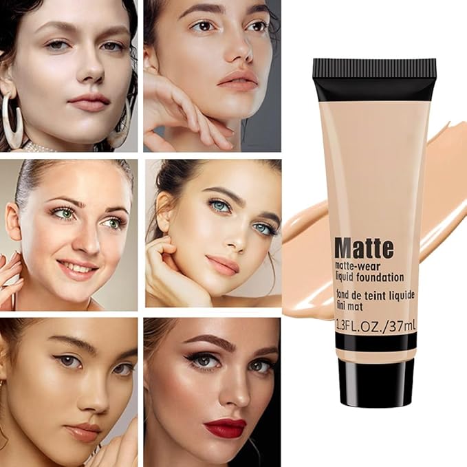 1 Pack Liquid Foundation Cream for Face Makeup,Durable Full Coverage Matte Concealer Make Up,Oil Control & Waterproof Base Primer -1 Fl.Oz (BEIGE 7#)