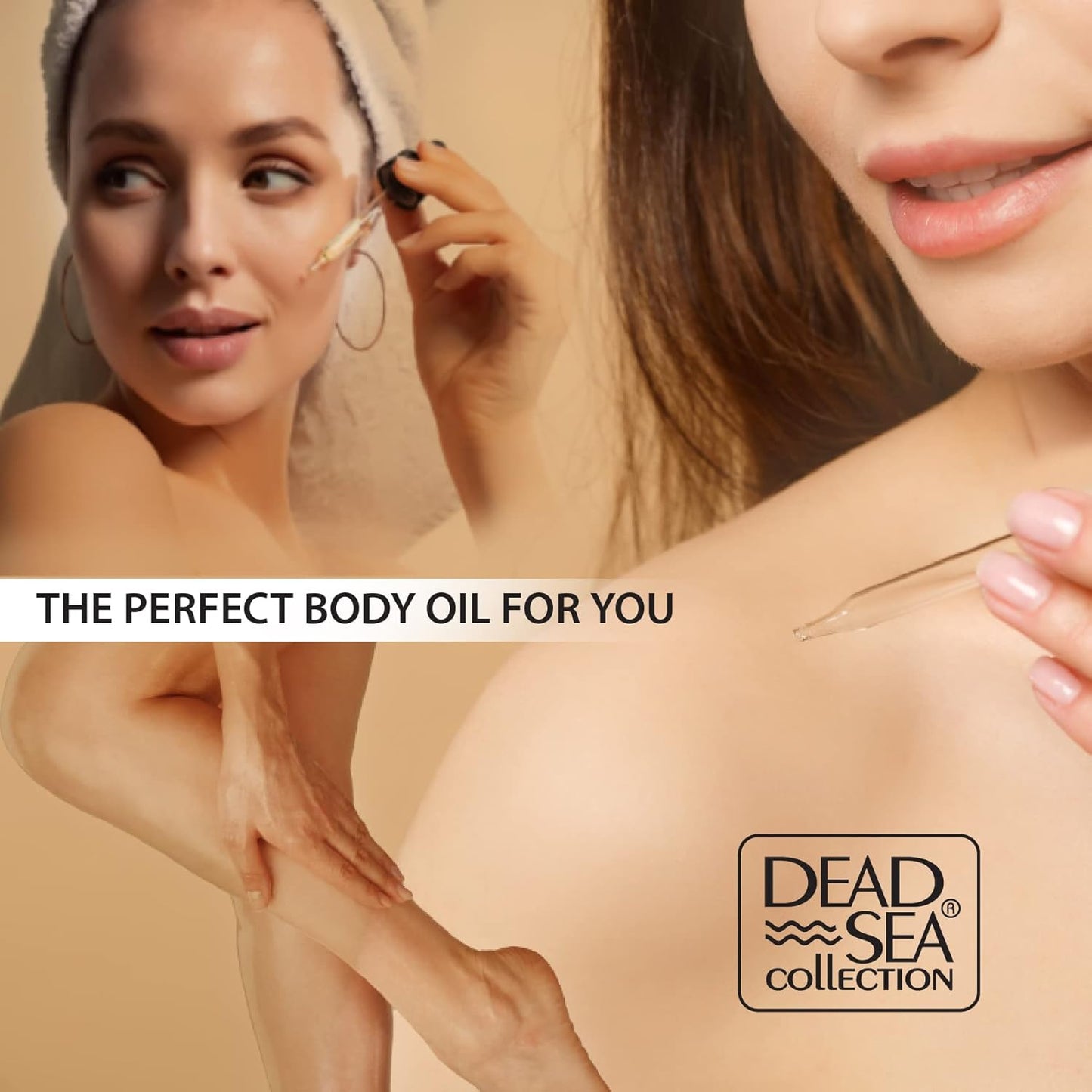 Dead Sea Collection Body Oil with Almond & Vanilla-Dry Skin Moisturizer and Hydrating Massage - Nourishing Bath Oil - Increase Skin Elasticity and Provide Anti-Aging Support for your Body (4 fl.oz)