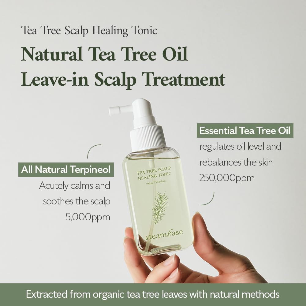Tea Tree Scalp Healing Tonic | Relieve Dry, Itchy, and Oily Skin | Hydrating and Nourishing Serum Oil Moisturizer for Calming Scalp | Korean Hair Care Products, 3.38 fl oz