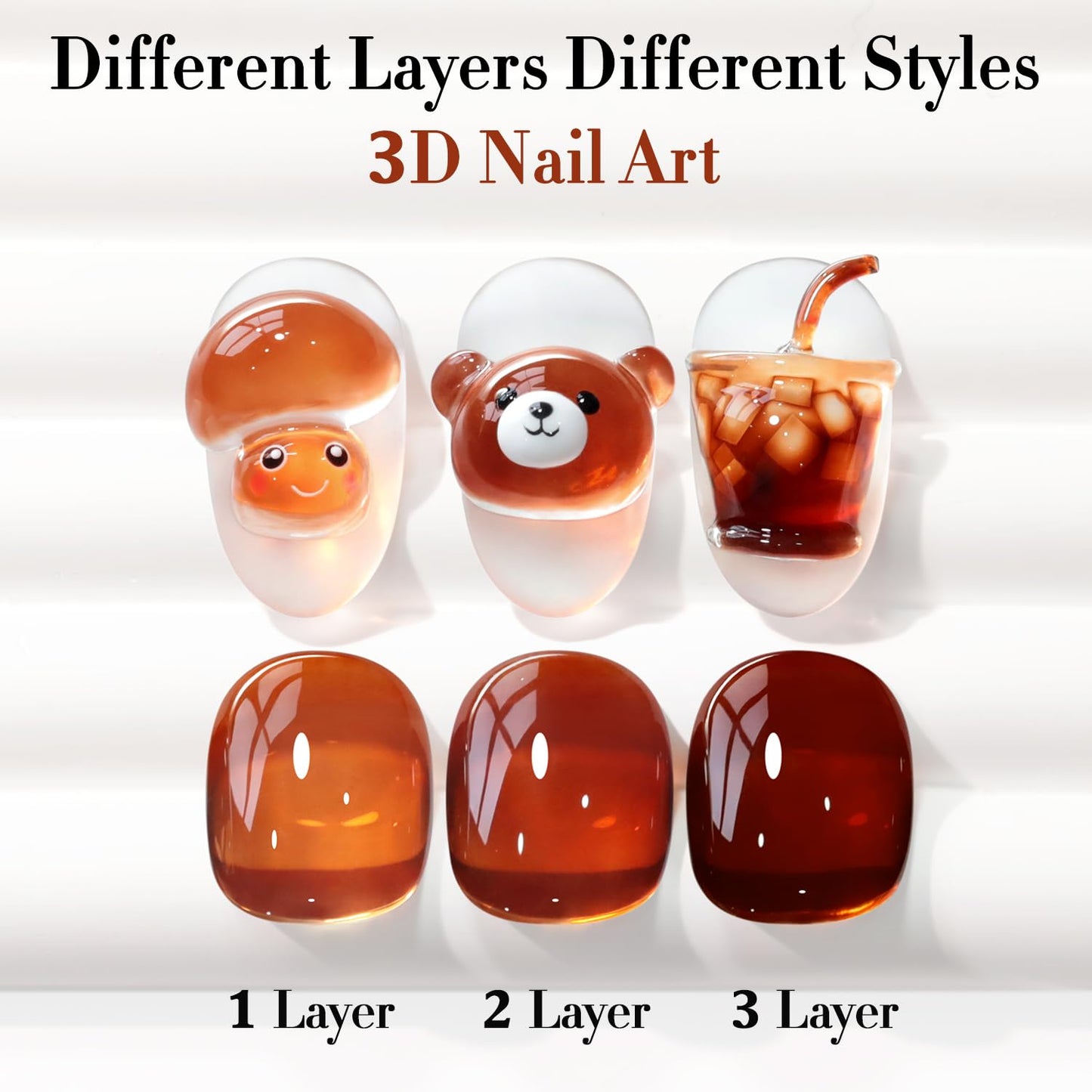 Double Rhythm 0.5 Oz Jelly Gel Polish Same Color Same Bottle Sheer Neutral Natural Light Milky Pastel 15ML Translucent Polish Art DIY at Home (Dark Brown-A1673)