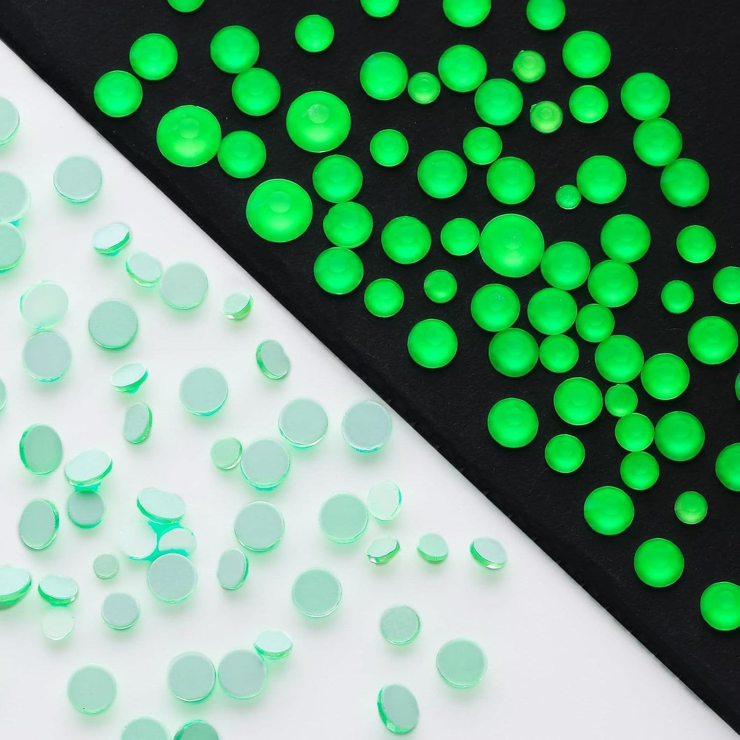 Neon Green Flatback Rhinestones, Glass Rhinestones for Nail Art and Craft, Glue Fix, Loose Crystal Gemstones(Neon Green, SS12, 1440pcs, 2.9-3.0mm)