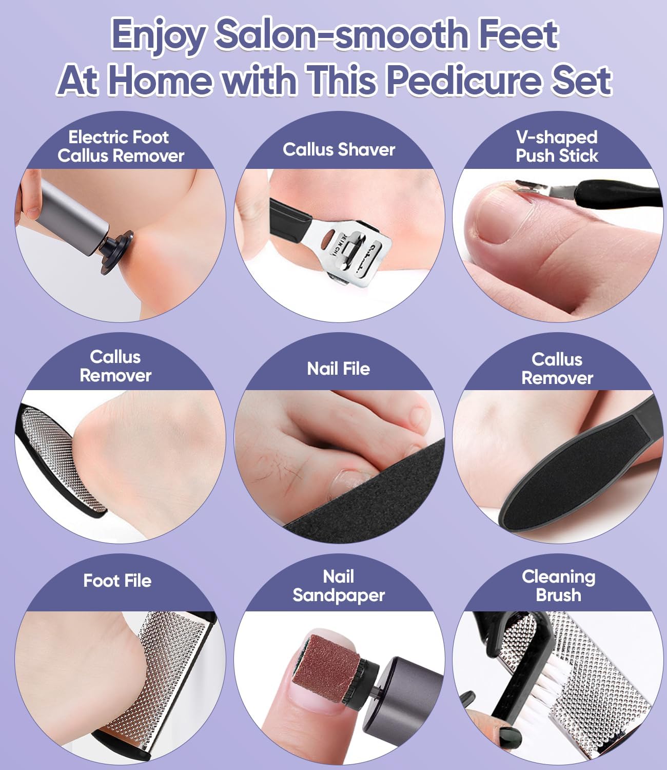 Electric Foot Callus Remover - 9 Speed Callus Remover for Feet with USB Rechargeable,Electric Foot File Pedicure Tools for Feet Dead Skin Heel Callus Hardskin Dry Cracks for Women Men (Dark Gray)