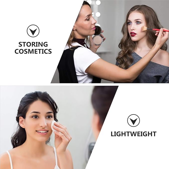 Loose Container 2pcs Loose Containers with Elasticated Net Sifter, Mirror and Puff 5g Loose Compact Case Case for DIY Makeup and Travel ( Black ) Travel Container