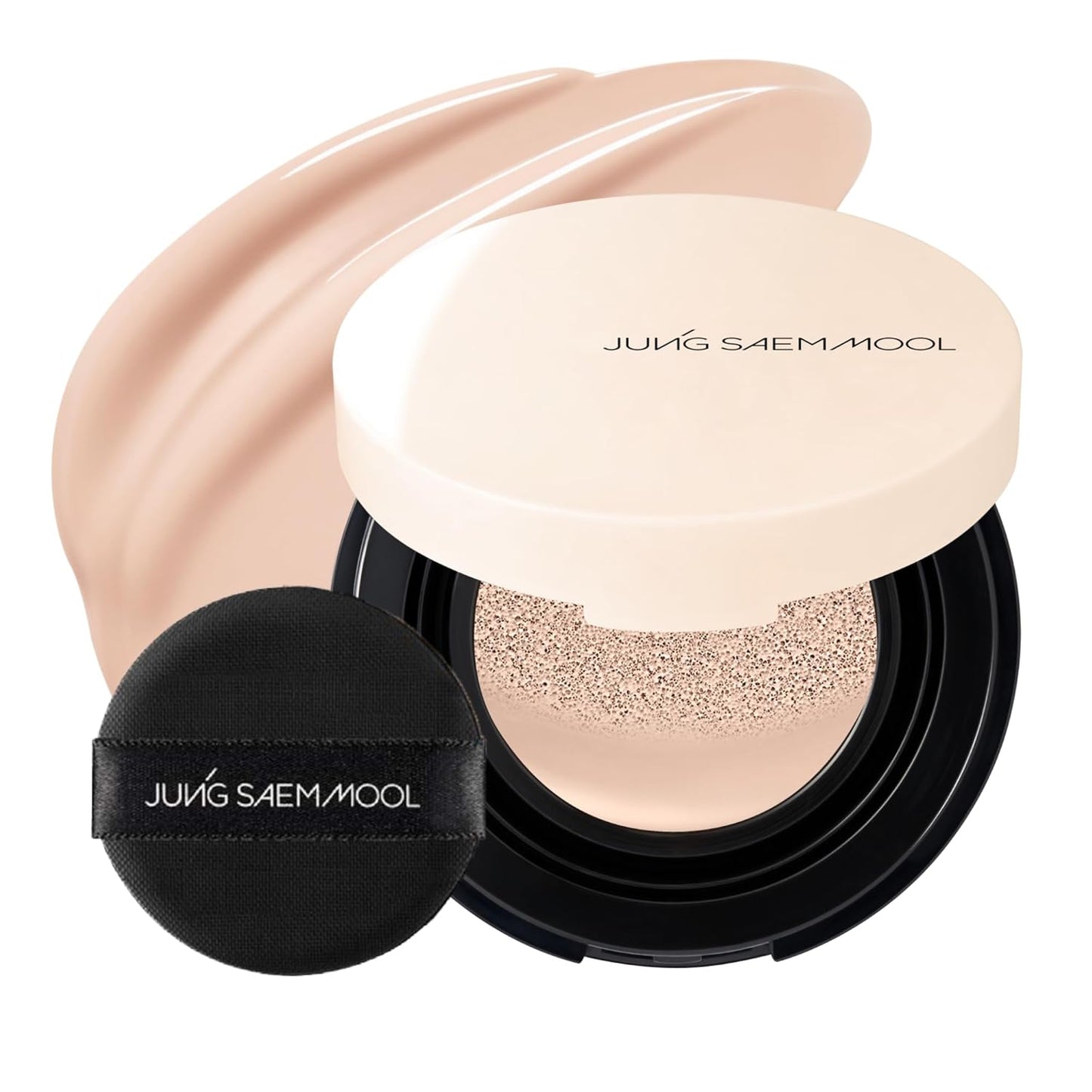 JUNG SAEM MOOL Essential Skin Nuder Cushion Mini 19C Pink Light 0.17 Fl Oz, Natural Radiant Finish Cushion Foundation with Buildable Coverage, Lightweight Texture, Korean Foundation Makeup
