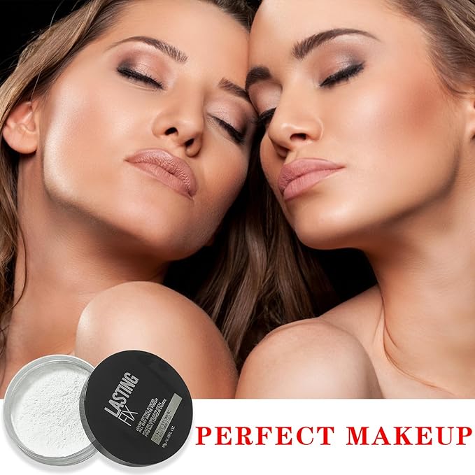 White Setting Powder Translucent Loose Setting Powder Matte Smooth Oil Control Loose Face Powder Waterproof Long Lasting Lightweight Setting Powder Makeup