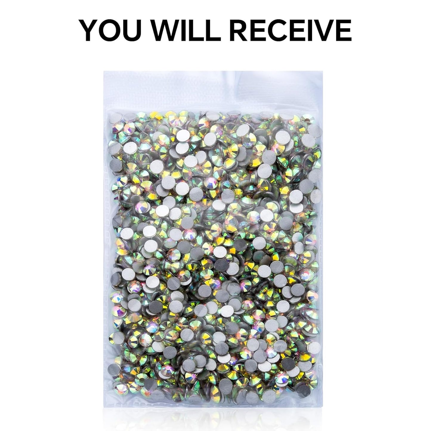 288Pcs Crystal Ab Crystal Rhinestones,Glass Flatback Rhinestones Gemstones for Nail Face Makeup Art Crafts Clothes Decoration-(SS30,6.5mm,Crystal Ab)