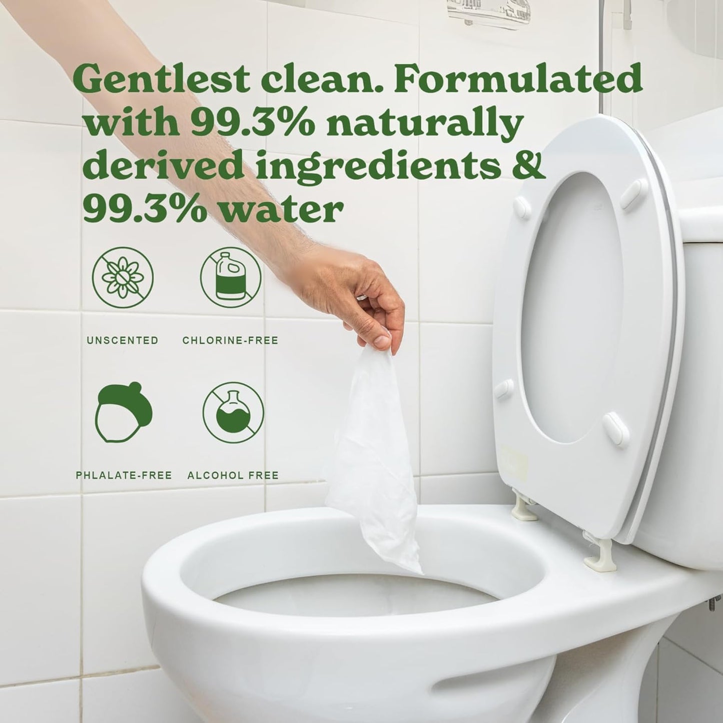 Caboo Tree Free Flushable Wipes, Certified Flushable, Septic Safe, Biodegradable, Chemical Free, Unscented Wipes for Adults made with Renewable Bamboo Based Viscose (Pack of 3, Total of 180)