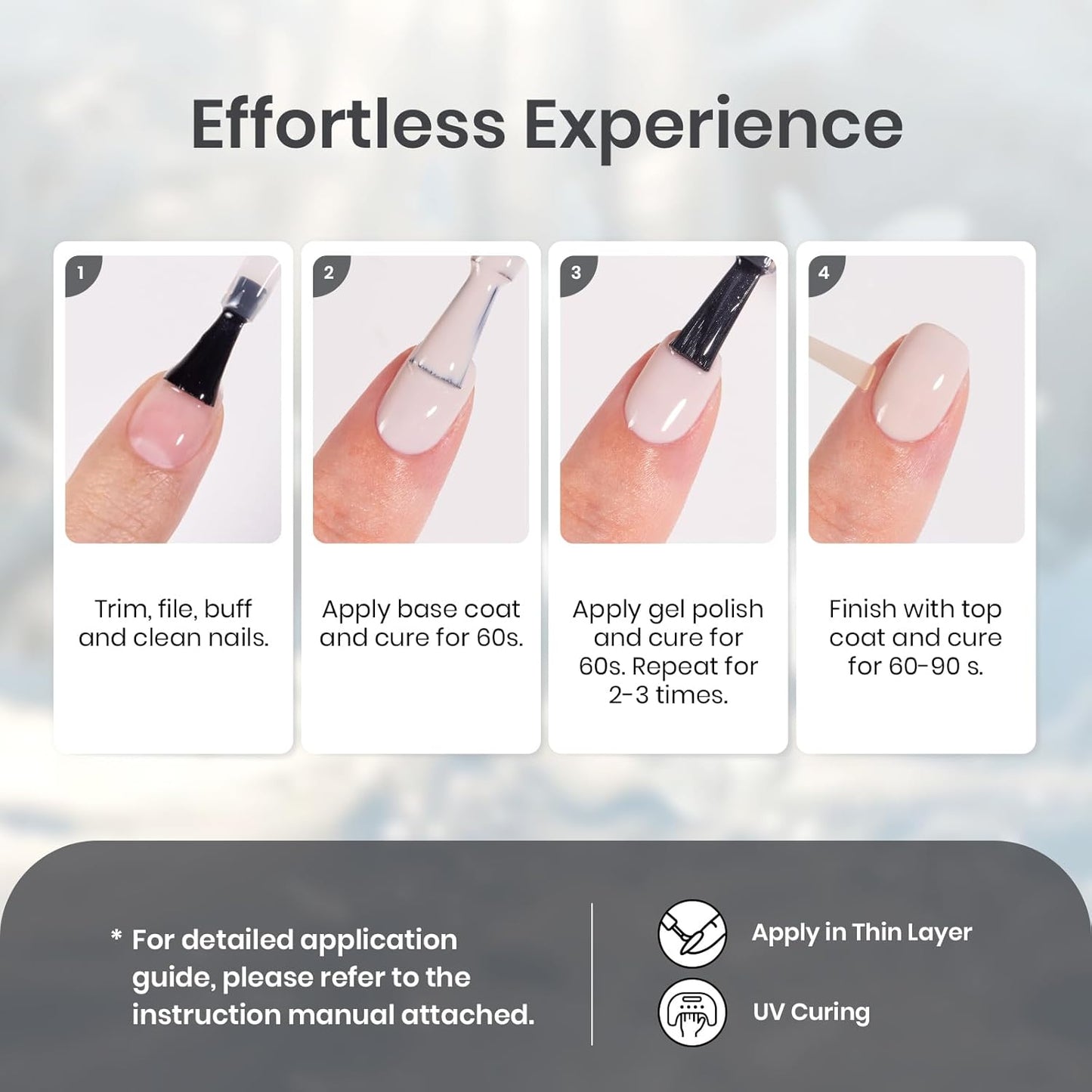 Beetles Gray Gel Polish Set 6 Colors White Black Nude Neutral Gray Milky Gel Nail Polish Kit Soak off Uv Led Lamp Needed Manicure DIY Home Gifts for Women Soft Eclipse