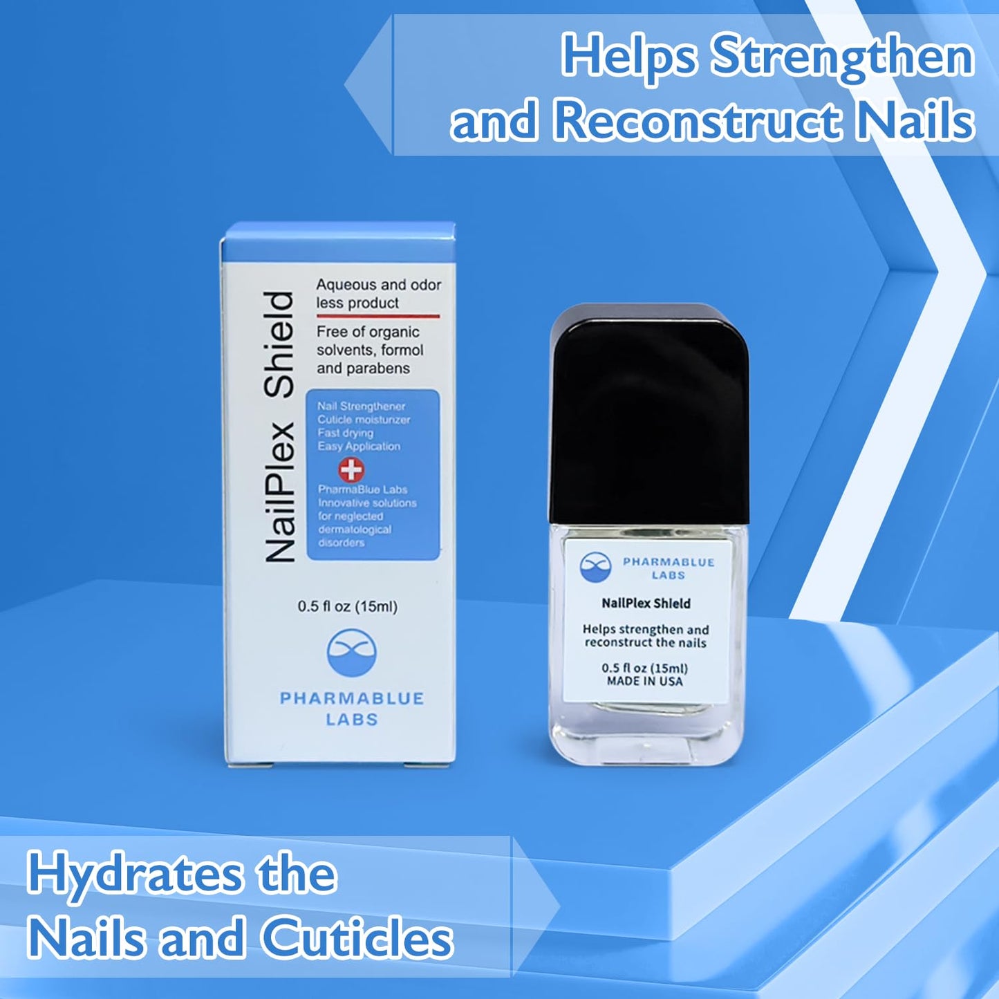 NailPlex Shield Nail Stregthener for Damaged Nails Nail Repair Advanced Formula Cuticle Serum Treatment 0.5 Fl Oz