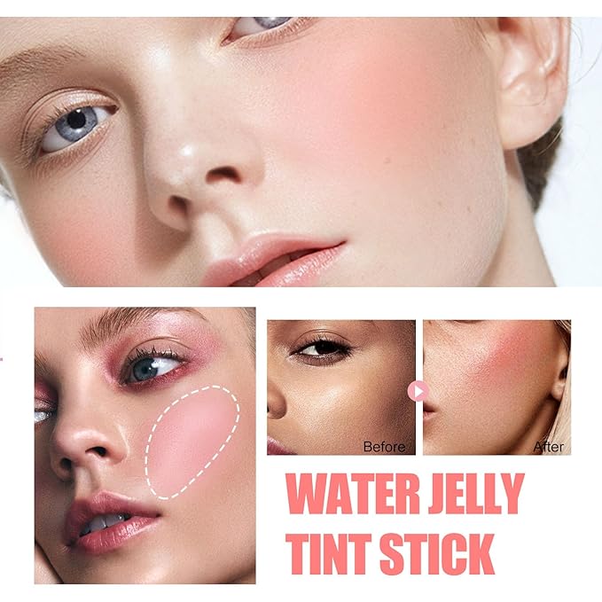 Milk Jelly Blush Cooling Water Jelly Tint, Milk Jelly Tint Jelly Blush Stick, Milk Lip And Cheek Stick, Sheer Lip & Cheek Stain, Jelly Tint Makeup (Purple, Free Size)