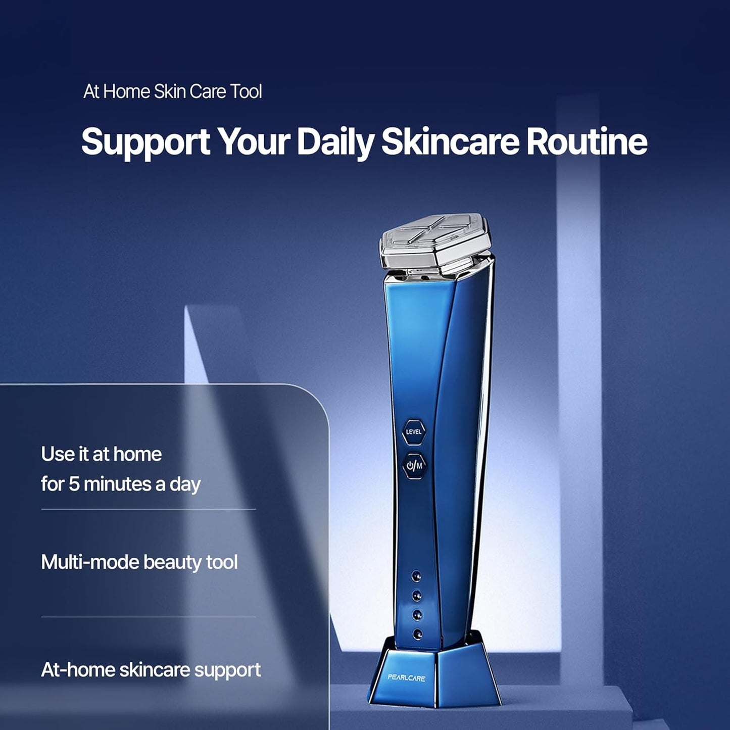 Facial Massager, Anti Aging Face and Neck Massage Tool for Skin Care (Blue)