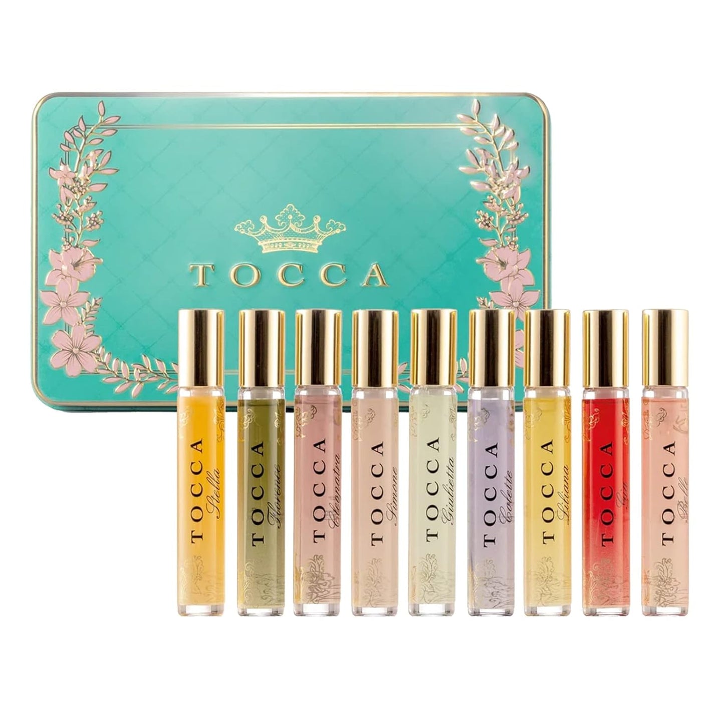 Tocca Luxury Fragrance Wardrobe - Set of 9 Travel Size Women's Perfumes in Giftable Tin Case ($101 Value), Includes Florence, Cleopatra, Stella, Giulietta, Simone, Colette, Liliana, Gia & Belle