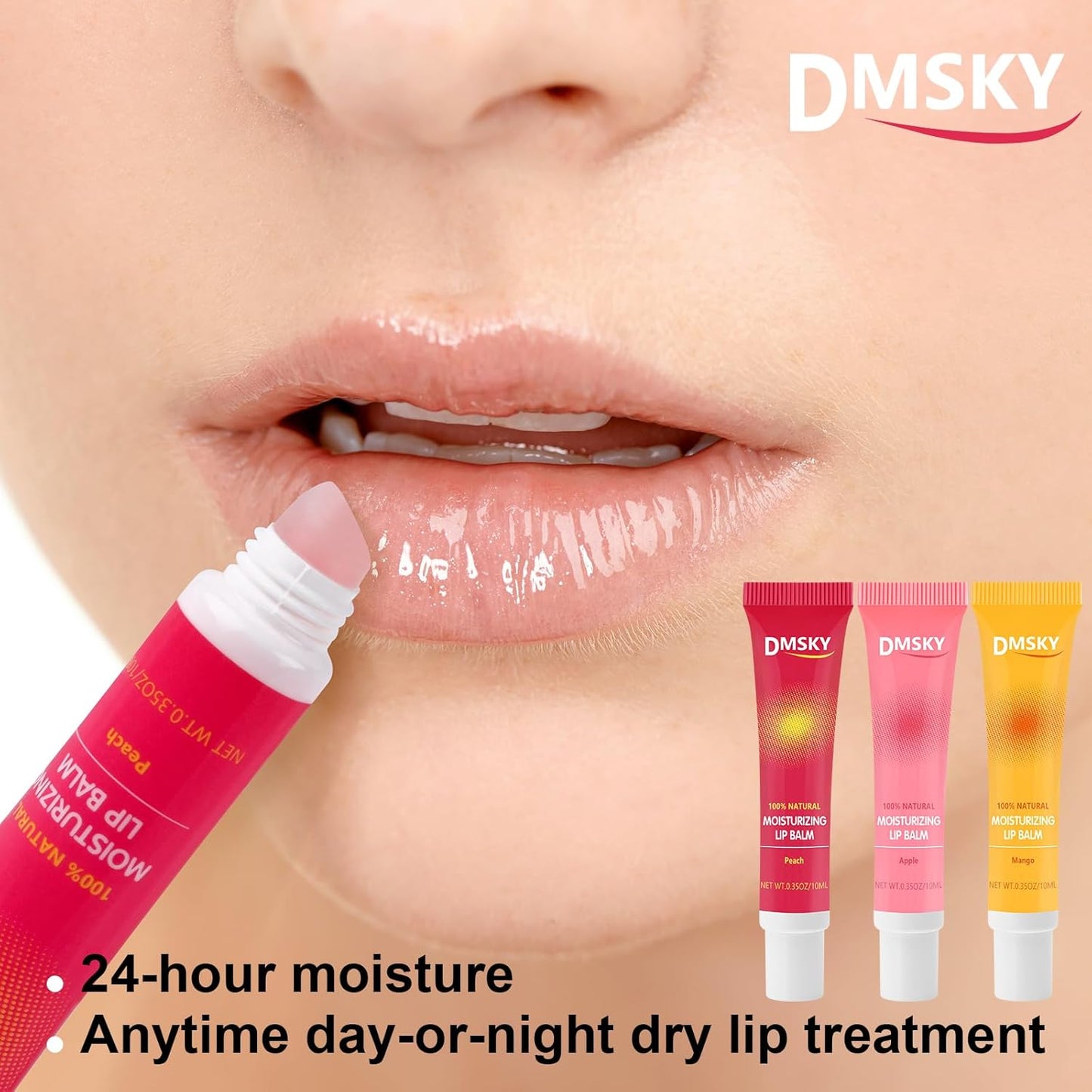 Dmsky Lip Gloss Bulk 12 Pack, Hydrating Squeeze Clear Lip Gloss Set with Shea Butter, Moisturizing High Shine Glossy Lip Oil for Dry Chapped Lips-12 Flavors