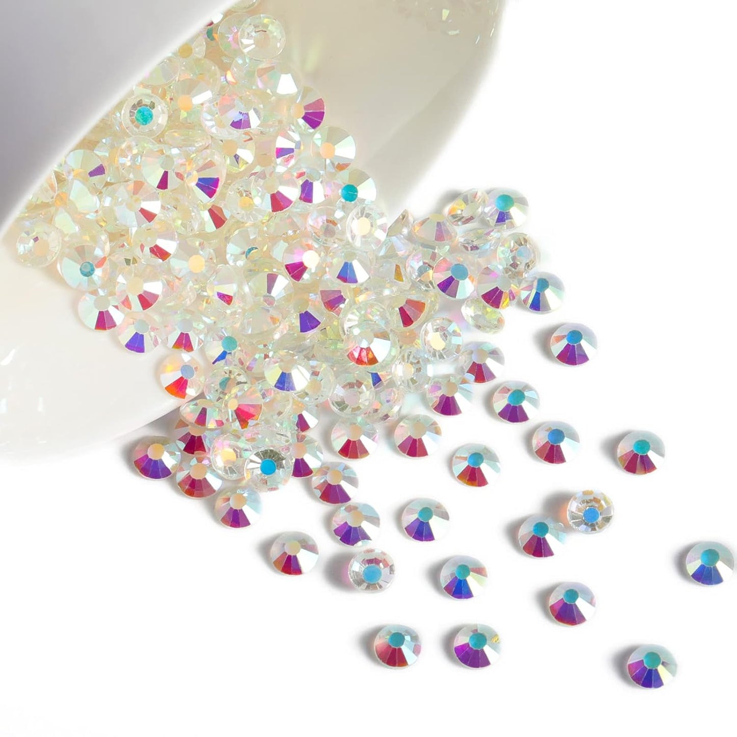 Beadsland 1440 Pieces Flat Back Crystal Rhinestones Round Gems, Transparent AB,SS16,3.8-4.0mm