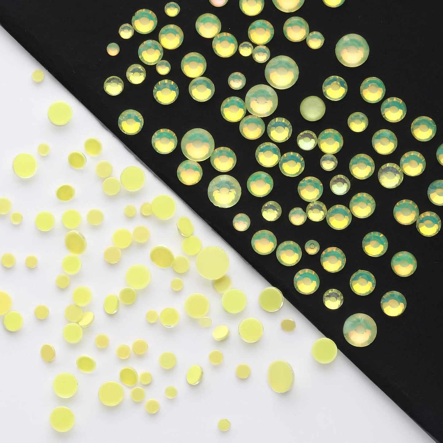 F Yellow Flatback Rhinestones, Glass Rhinestones for Nail Art and Craft, Glue Fix, Loose Crystal Gemstones(F Yellow, SS8, 1440pcs, 2.3-2.5mm)