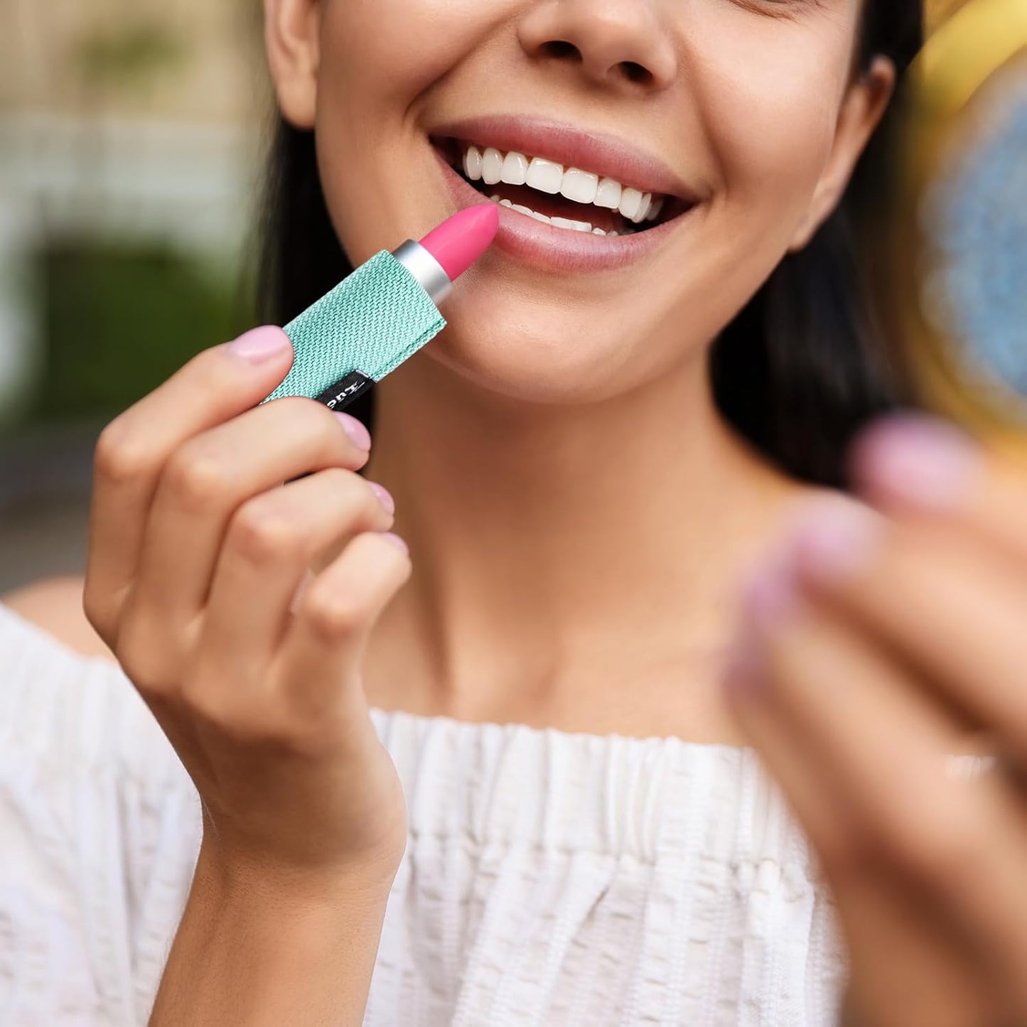 Lip Balm Keychain - Shinny Chapstick & Lipstick Holder - Tight Elastic Holder for Fat & Slim Lip Balms