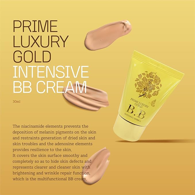 YEDAM YUN BIT Prime Luxury Gold Women Skin Care Set With Skin, Emulsion, Cream, BB Cream,Wrinkle Care Nourishing And Moisturizing, Calming Korea Cosmetics