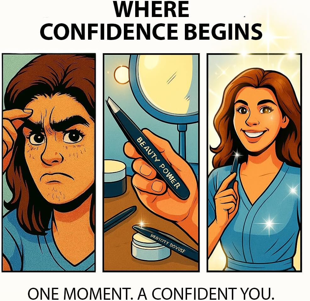 Slant Tip Precision Tweezers - Stainless Steel Eyebrow Tweezers for Women & Men - Precision Tweezers for Facial Hair, Ingrown Hair & Brow Shaping - Professional Beauty Tool (White)