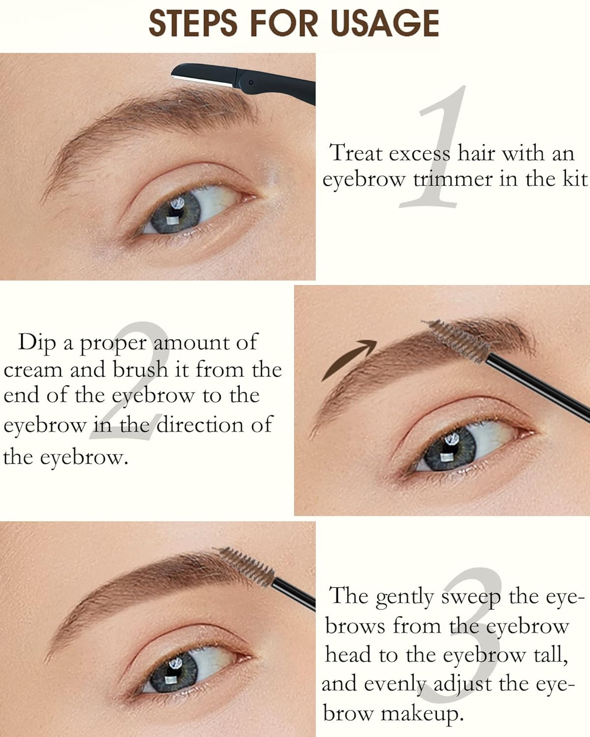 Waterproof Long Lasting Smudge-Proof Liquid Eyebrow Makeup, Tinted Eyebrow Gel, Volumizing Enhance Brow Mascara for Women, With Brow Razor Brush - 05 Taupe