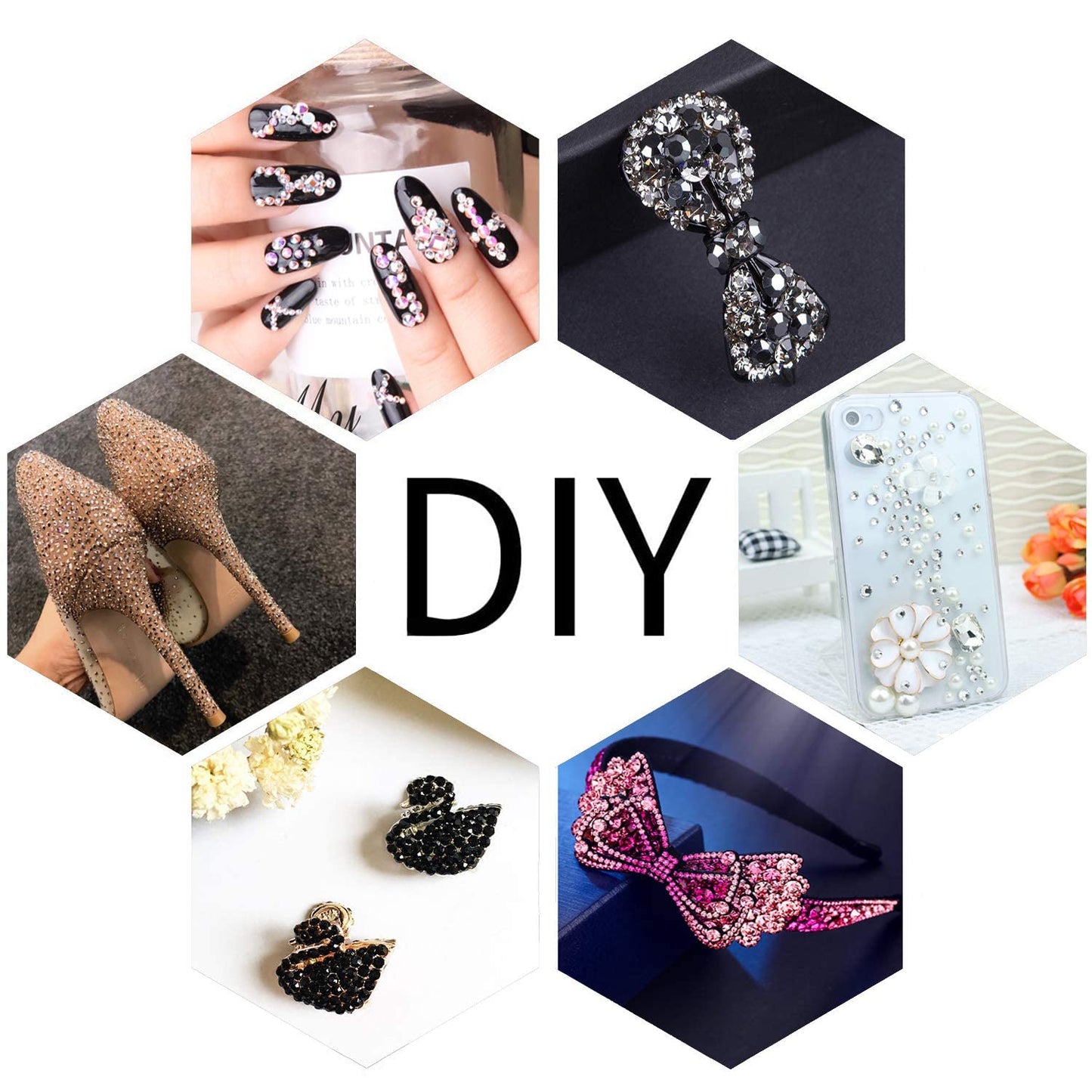 LPBeads 6000 Pieces Emerald and Sapphire Non Hotfix Rhinestones 6 Sizes Round Crystal Glass Flat Back Rhinestones with Tweezers and Picking Pen for Nail Art Crafts Clothes Bags DIY