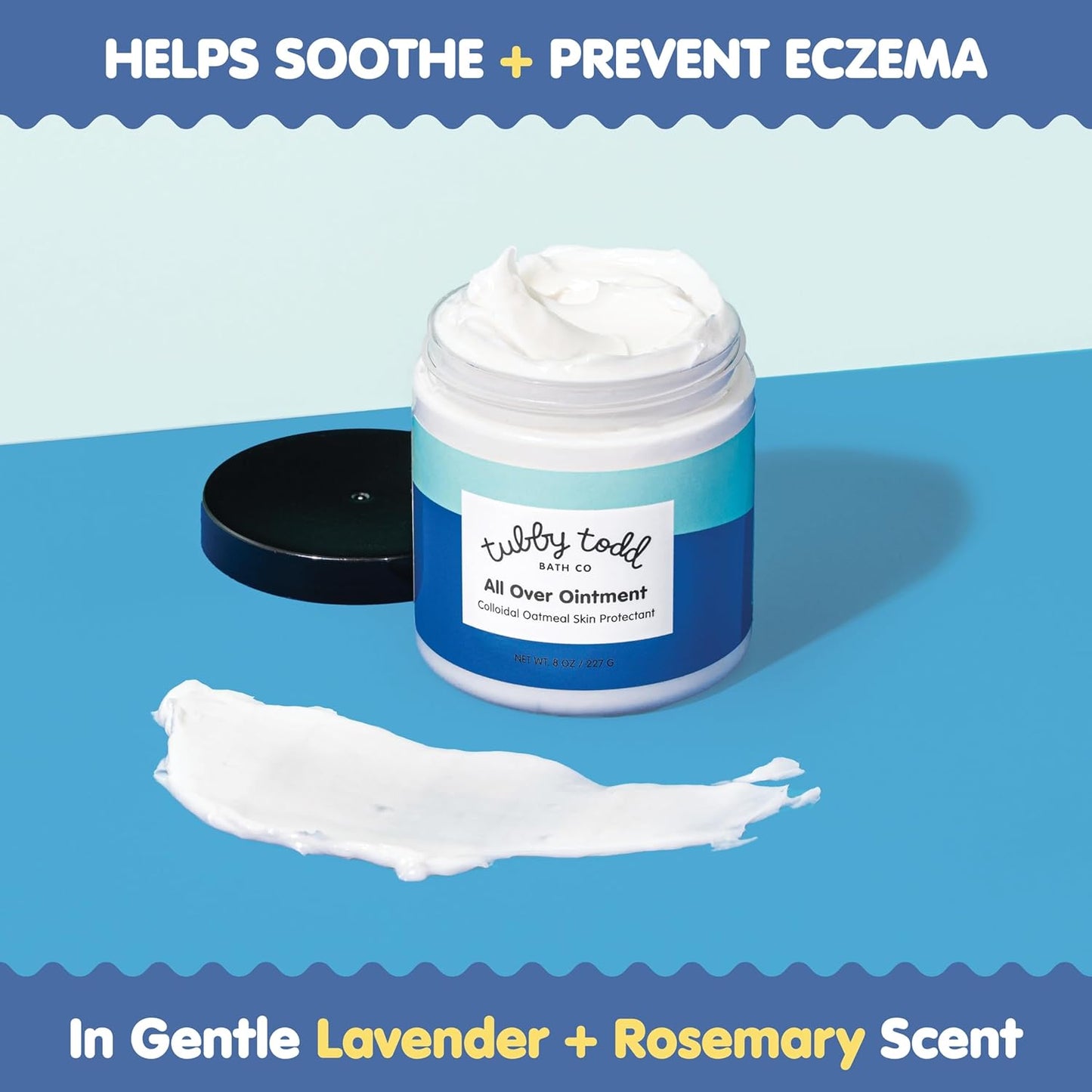 TUBBY TODD All Over Ointment - Baby Eczema Cream - Everyday Multi-Purpose Baby Skin Relief Cream - Sensitive Skin, Dry Skin, Rash, & Irritation - Steroid & Gluten Free - Lavender Rosemary, 2 Pack, 8oz