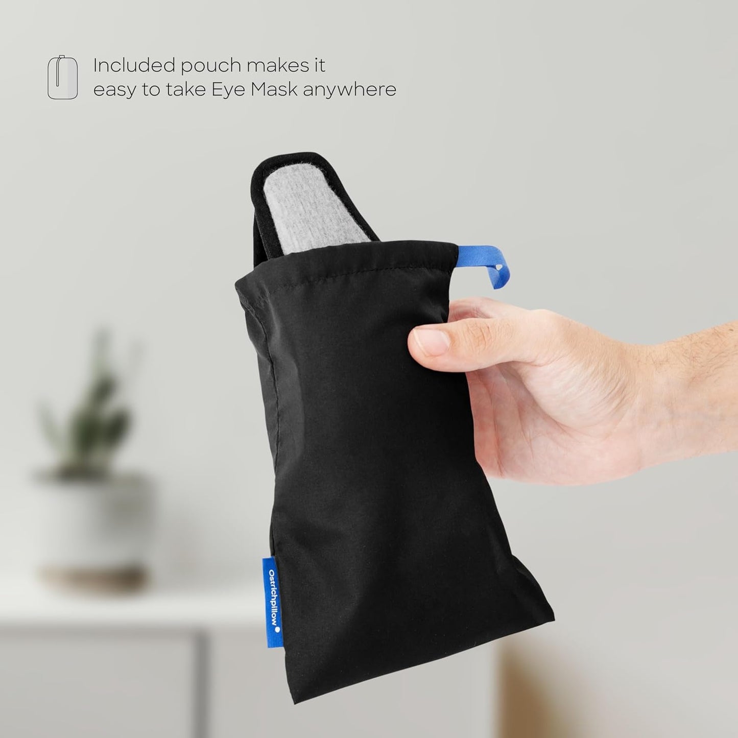 Ostrichpillow Eye Mask, Sleep Mask for Men Women 100% Blackout, No Pressure On Eyes, Soft & Breathable, Adjustable Fit, Travel Bag Included