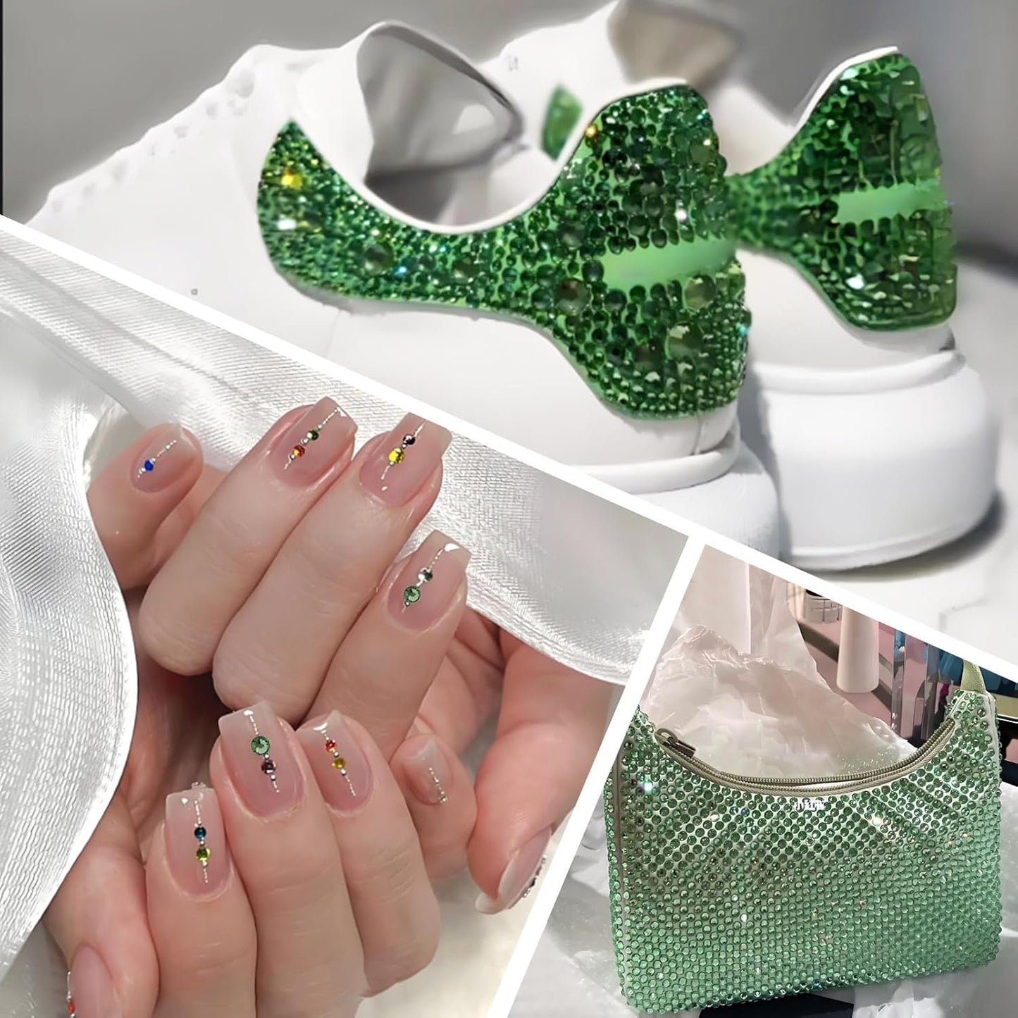 3000 PCS SS10 Flatback Rhinestones,12-Facet Diamond-Cut Glass Gems for Nail Art,Clothing,DIY Crafts,Glue-On Decoration Stones with Silver Backing,Peridot