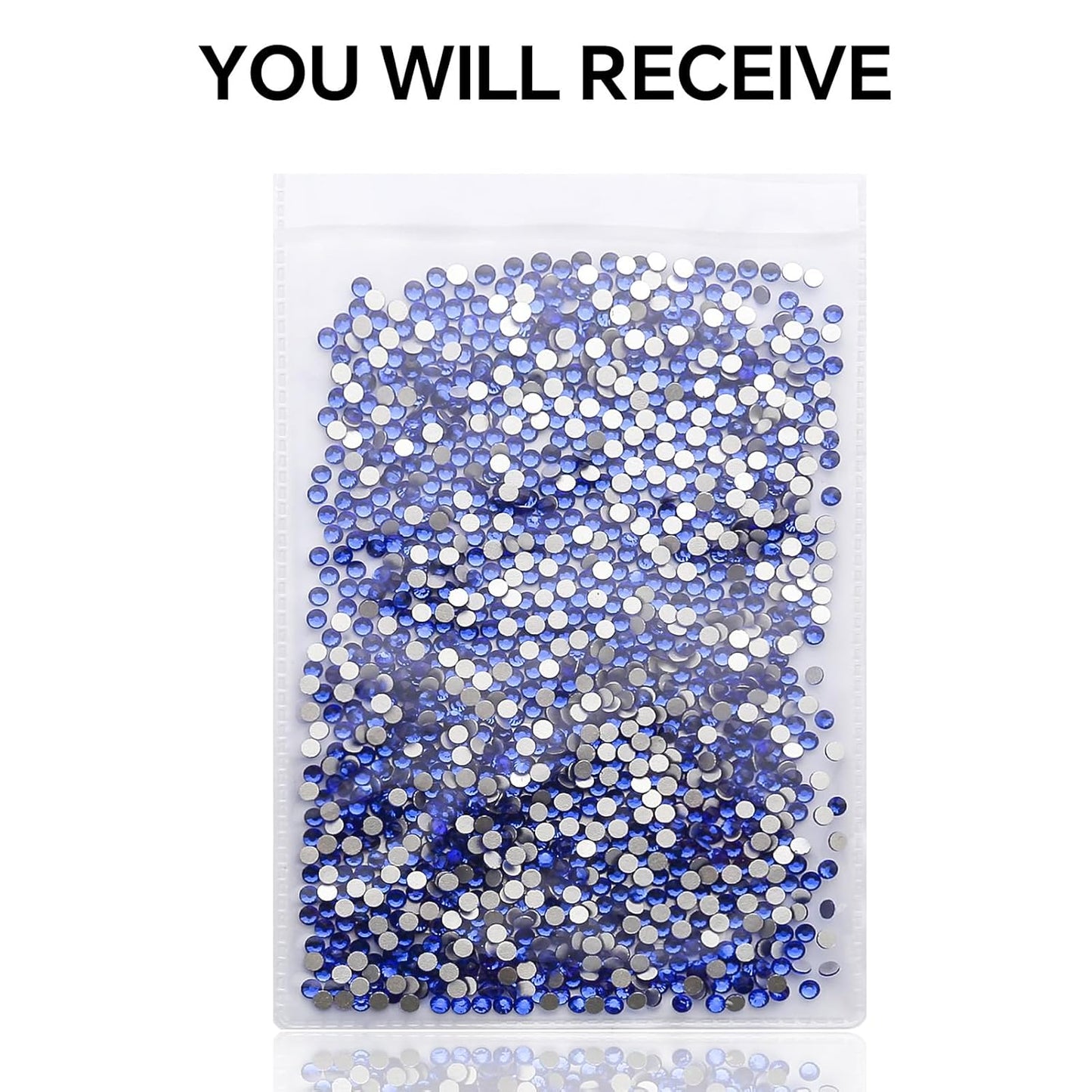 3000Pcs Royal Blue Crystal Rhinestones,Glass Flatback Rhinestones Mini Gemstones for Nail Face Makeup Art Crafts Clothes Decoration -(SS8,2.4mm,Royal Blue)