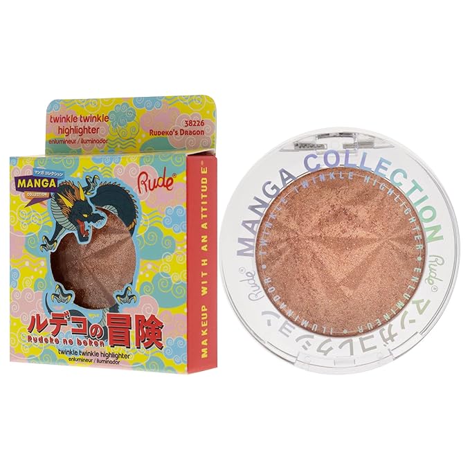 Rude Cosmetics Manga Collection Twinkle Twinkle Highlighter - Rudekos Dragon Highlighter Women 0.14 oz