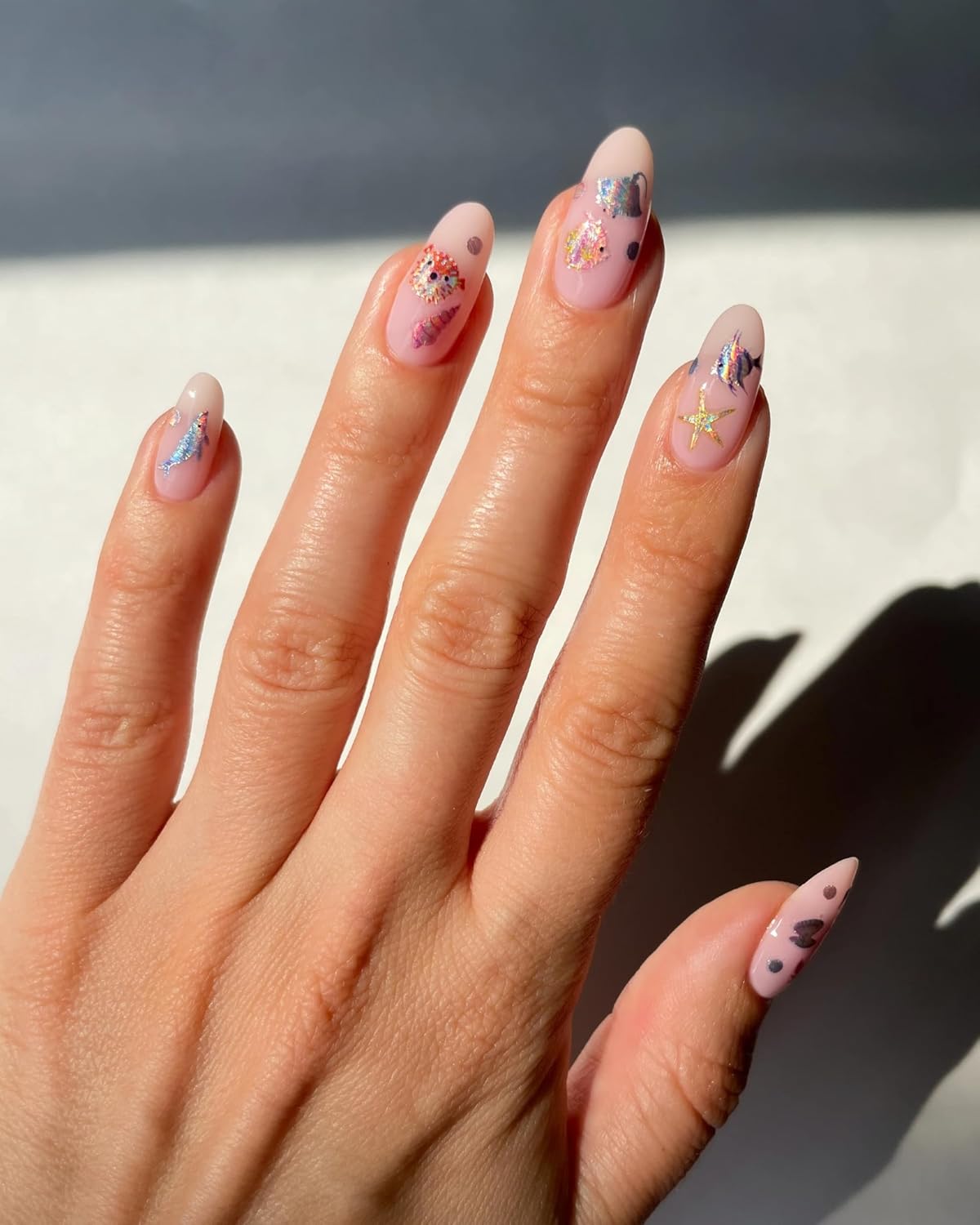 Angelfish Nail Stickers - Lightweight & Easy-to-Apply Nail Art with Trendy Designs - Durable & Long-Lasting Nail Stickers for Women, Ideal for DIY Manicures & Salon-Quality Nails