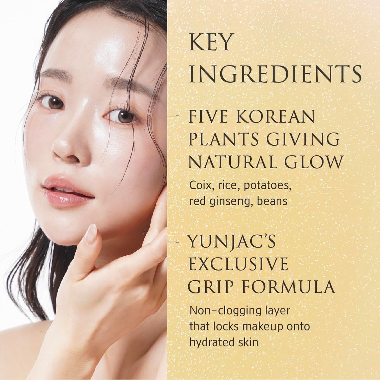 YUNJAC Base Prep (0.85 fl oz) - Grip Primer, Skin Perfecting Makeup Base for Korean Skin Prep. Silicone-Free, Serum Texture for Glowing, Flawless, and Long-Lasting Makeup