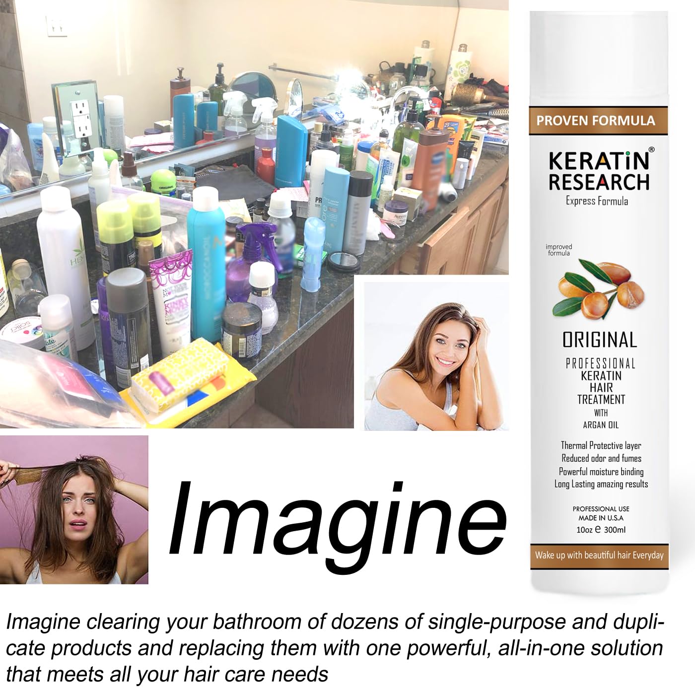 Premium Advanced Brazilian Keratin Blowout Hair Complex Treatment Professional Results Straightens and Smooths Hair for Months Queratina Keratina Brasilera Tratamiento (KR 10oz)